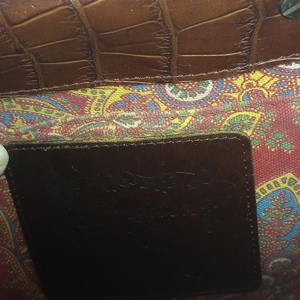 BRIGHTON "EVA DELIGHT" WICKER STRAW SUMMER HANDBAG WITH BROWN LEATHER ACCENTS - Picture 13 of 16